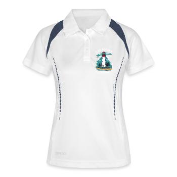 Cap Ferret, Arcachon Bay Austern Ozean Natur - Frauen Polo atmungsaktiv - Weiß/Navy - Vorne