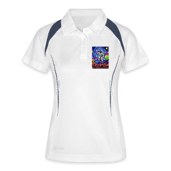 Astronaute dans l’univers du graffiti - Polo respirant Femme - blanc/marine - Devant