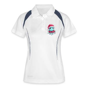 Noël des méduses - Polo respirant Femme - blanc/marine - Devant