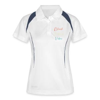 Virée shopping du Black Friday - Polo respirant Femme - blanc/marine - Devant