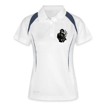 Noir Jazz Monkey Sax - Polo respirant Femme - blanc/marine - Devant