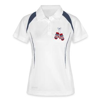 Christmas mittens in embroidered look (printed) - Women's Polo breathable - white/navy - Front