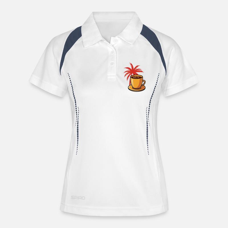 Tropical Coffee Palm Style - Women's Polo breathable - white/navy