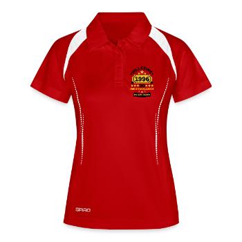Vintage 1996 30 Jahre Geburtstag, Vintage 1996 - Frauen Polo atmungsaktiv - Weiß/Navy - Vorne