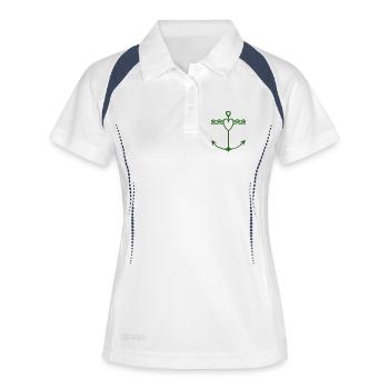 Heart anchor with wavy lines - Women's Polo breathable - white/navy - Front