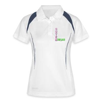 Bonjour - Polo respirant Femme - blanc/marine - Devant