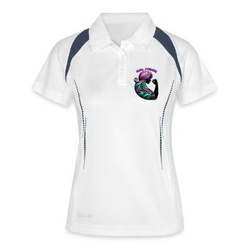 Pouvoir des cheveux colorés Girl Power - Polo respirant Femme - blanc/marine - Devant