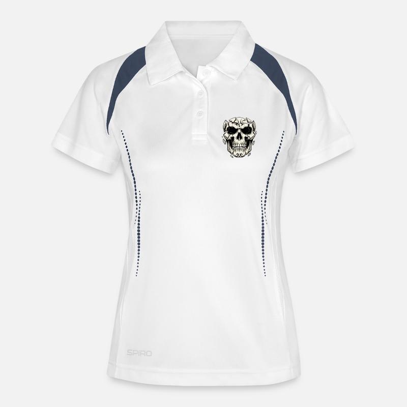 Splintering Skull – Gothic Graphics - Women's Polo breathable - white/navy