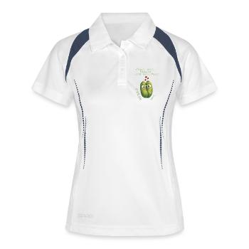 Concombres amoureux – amour frais - Polo respirant Femme - blanc/marine - Devant