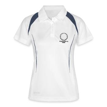 Arbeitszeitbetrug mit Humor - Lustiges Büro - Frauen Polo atmungsaktiv - Weiß/Navy - Vorne