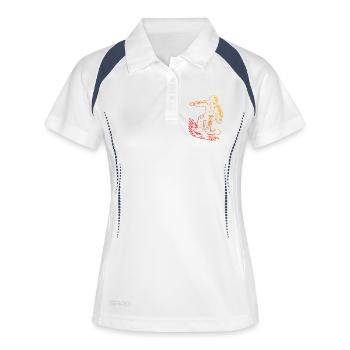 Un motif juste pour le snowboard - Polo respirant Femme - blanc/marine - Devant