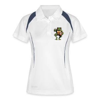 Frösche Rugby - Frauen Polo atmungsaktiv - Weiß/Navy - Vorne