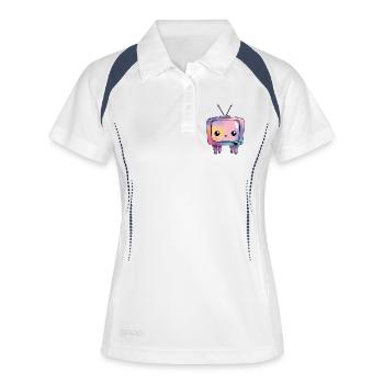 Pastel TV Kawaii Rétro - Polo respirant Femme - blanc/marine - Devant