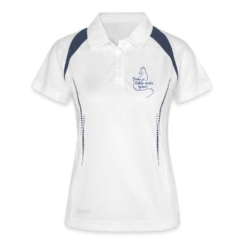 Doma je, hźež micka mjawči. - Women's Polo breathable - white/navy - Front