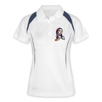 Colorful abstract portrait in pop art style - Women's Polo breathable - white/navy - Front