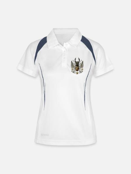 Bronze Insect in Leaf Wreath - Women's Polo breathable - white/navy