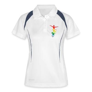Artistic cycling, artistic cycling, indoor cycling - Women's Polo breathable - white/navy - Front