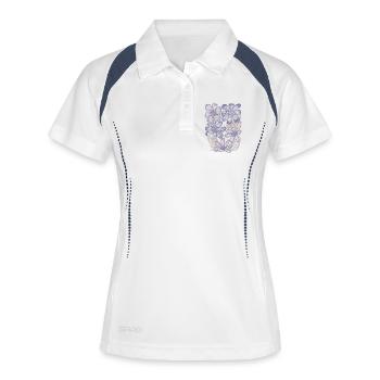 Lavender Bloom Floral Print - Women's Polo breathable - white/navy - Front