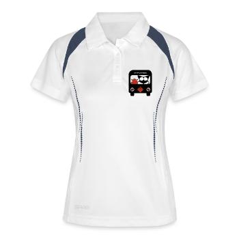Chat - Polo respirant Femme - blanc/marine - Devant