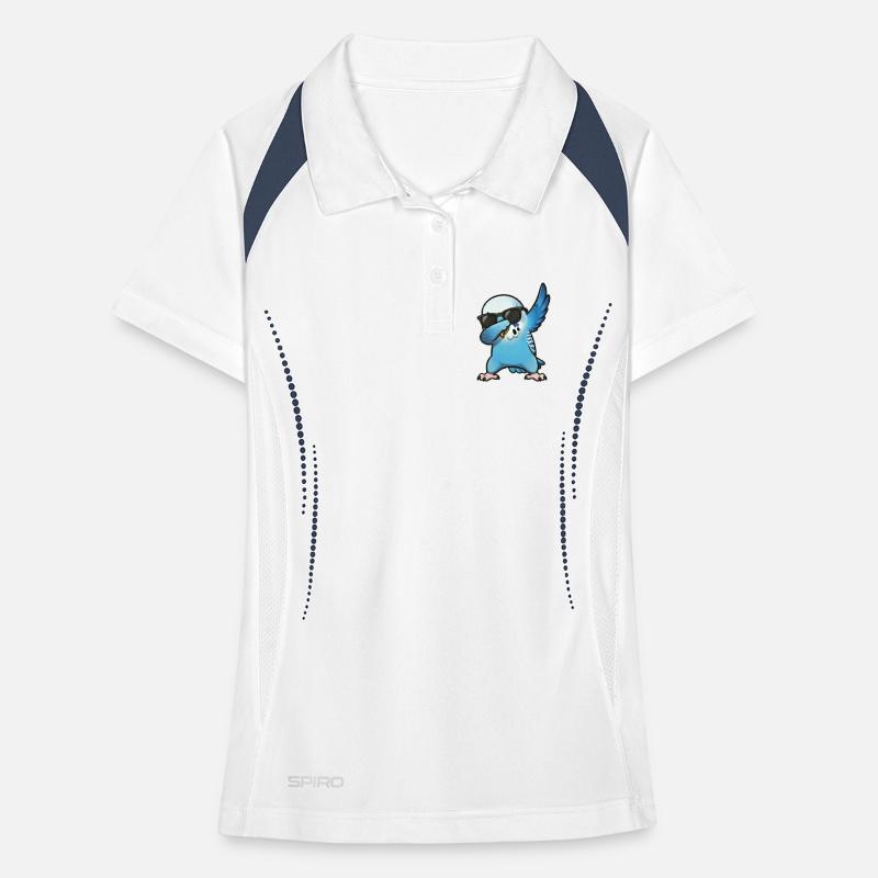 Dabbing Budgie Blue Women's Polo breathable