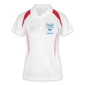 Padel-Sozialclub - Frauen Polo atmungsaktiv - Weiß/Navy - Vorne