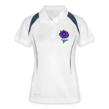 Geometrische Blumen  Kawaii-Blume - Frauen Polo atmungsaktiv - Weiß/Navy - Vorne