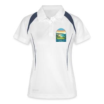 Sunshine Coast Australia Beach Travel Poster - Women's Polo breathable - white/navy - Front