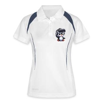 Cute Penguin VR Gamer Comic Style - Women's Polo breathable - white/navy - Front