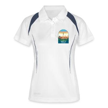 Berlin Germany TV Tower Vintage Travel Art - Women's Polo breathable - white/navy - Front
