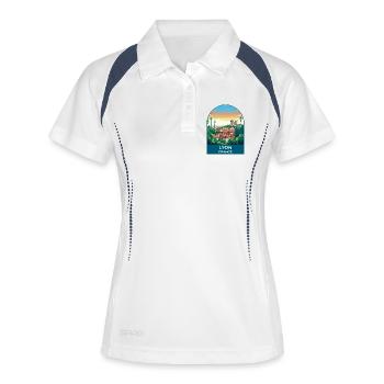 Lyon France City Skyline Vintage Travel Poster - Women's Polo breathable - white/navy - Front