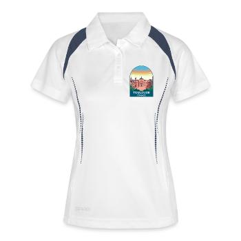 Toulouse France Pink City Vintage Travel Poster - Women's Polo breathable - white/navy - Front