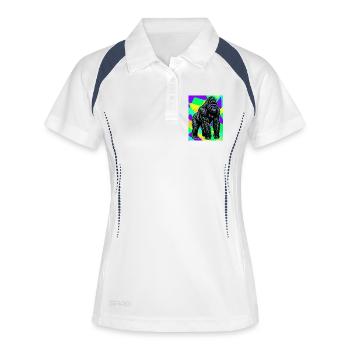 Gorilla - Frauen Polo atmungsaktiv - Weiß/Navy - Vorne