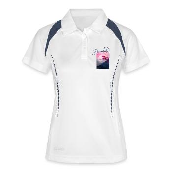 Downhill MTB - Hand Carved Print Template - Women's Polo breathable - white/navy - Front