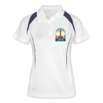London UK Vintage Travel Poster Art - Women's Polo breathable - white/navy - Front