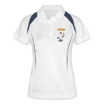 Feierabend Möwe Bierlustig Spruch - Polo respirant Femme - blanc/marine - Devant