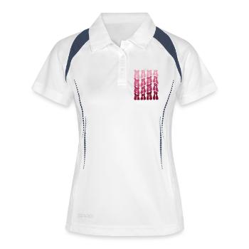 Best Mama Pattern Mosaic - Women's Polo breathable - white/navy - Front