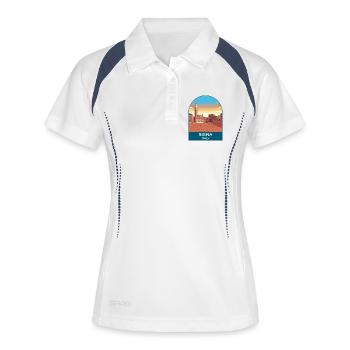 Art d’affiche de voyage vintage à Sienne, Italie - Polo respirant Femme - blanc/marine - Devant