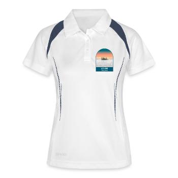 Salar de Uyuni Bolivia Salt Flats Travel Poster - Women's Polo breathable - white/navy - Front