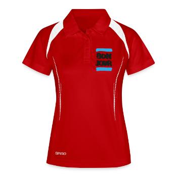 Bonjour - Polo respirant Femme - blanc/marine - Devant
