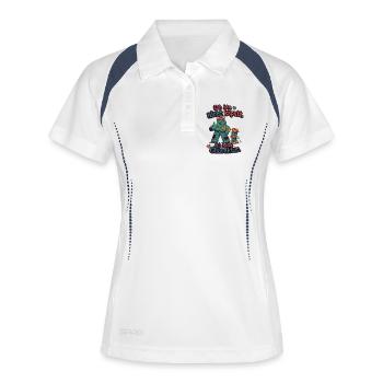 Ich bin nicht kaputt, ich habe Charakter - Frauen Polo atmungsaktiv - Weiß/Navy - Vorne