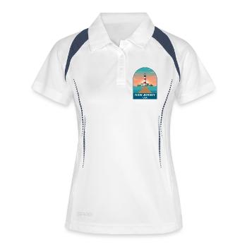 New Jersey USA Vintage-Reiseposter-Kunst - Frauen Polo atmungsaktiv - Weiß/Navy - Vorne