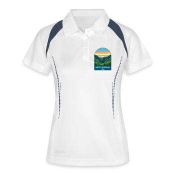 West Virginia USA Vintage-Reiseplakat - Frauen Polo atmungsaktiv - Weiß/Navy - Vorne
