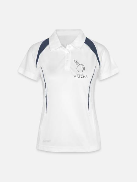 PowderedByMatcha - Women's Polo breathable - white/navy