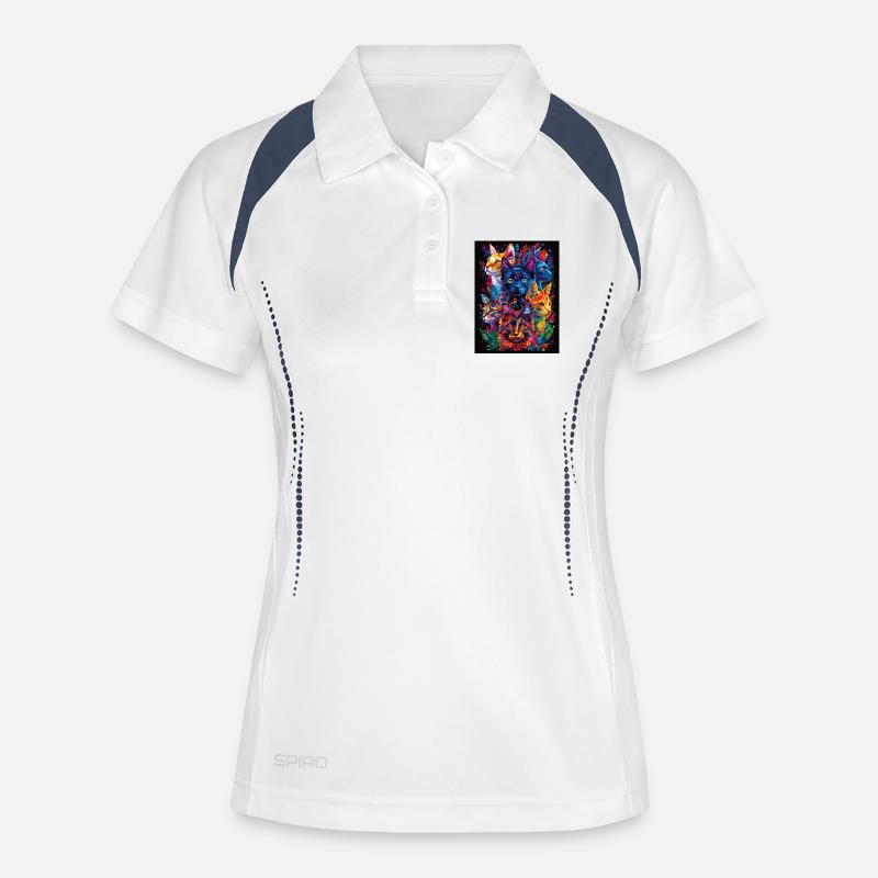 Cat_02 - Women's Polo breathable - white/navy