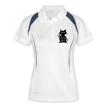 cat - Women's Polo breathable - white/navy - Front