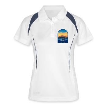 Athènes Grèce Acropole Insigne de voyage Rétro Sunset - Polo respirant Femme - blanc/marine - Devant
