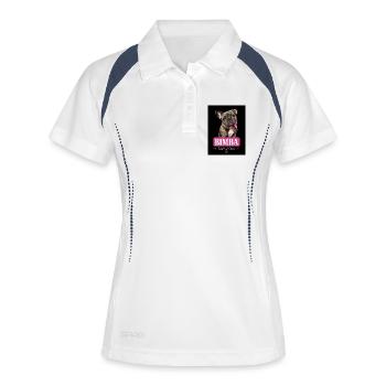 Fille PDG de la sieste - Polo respirant Femme - blanc/marine - Devant
