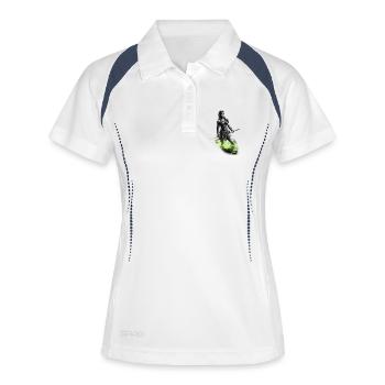 Furchtloser Krieger - Frauen Polo atmungsaktiv - Weiß/Navy - Vorne