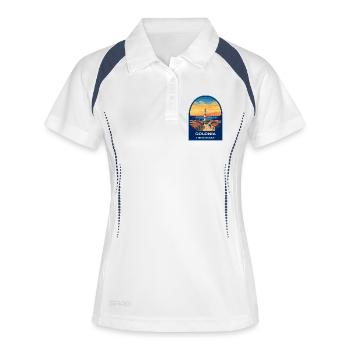Colonia Uruguay Lighthouse Retro Sunset Badge - Women's Polo breathable - white/navy - Front