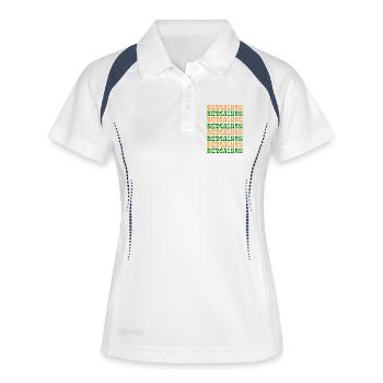 Bengaluru-Textmuster - Frauen Polo atmungsaktiv - Weiß/Navy - Vorne